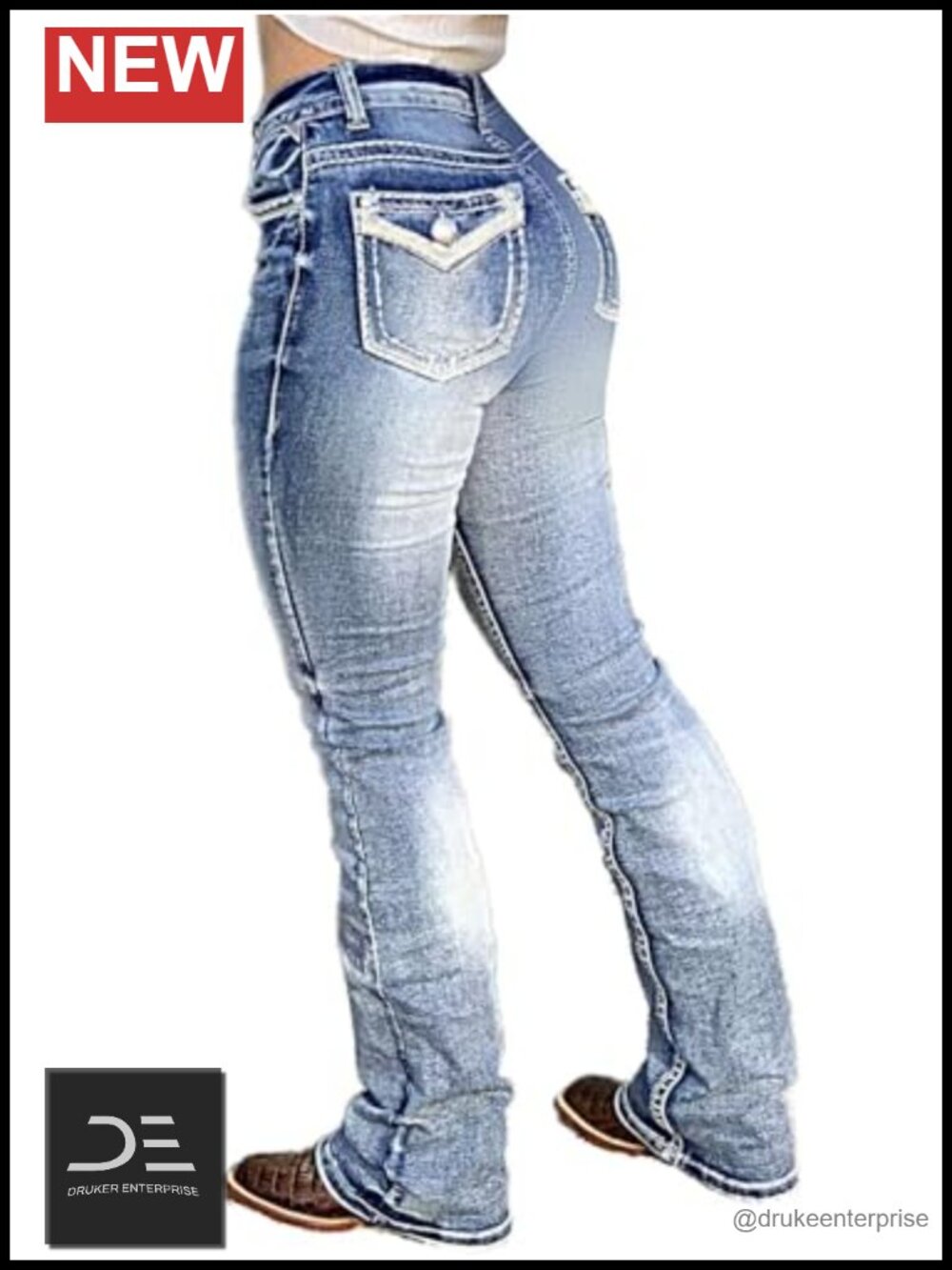 Bootcut Jeans with Tummy Control and Stretch Denim